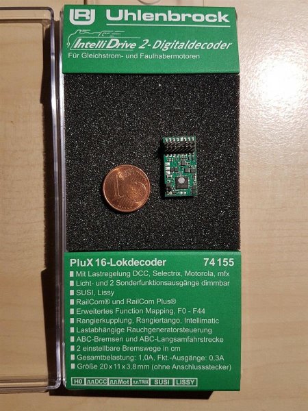 Uhlenbrock 74155 IntelliDrive 2 Lokdecoder PluX16, MOT, DCC, mfx, SUSI  (76150)