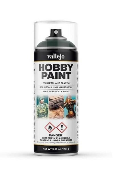 Vallejo Hobby Paint Spray Primer Dark Green 400ml