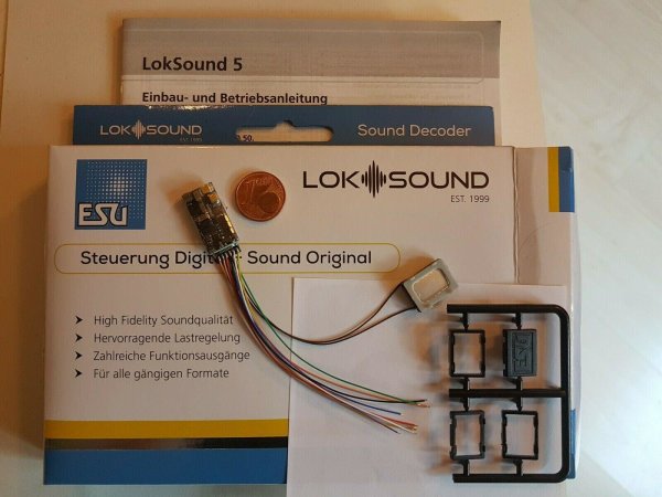 ESU 58813 Micro LokSound5 N,TT,H0 DCC/MOT/mfx ***Kabelbaum*** !! +Wunschsound