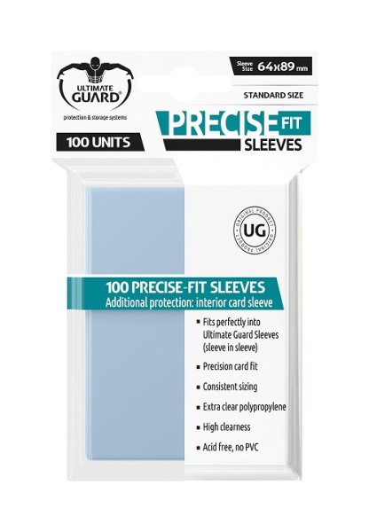 Ultimate Guard Precise-Fit Sleeves Standard Transparent Clear (100)