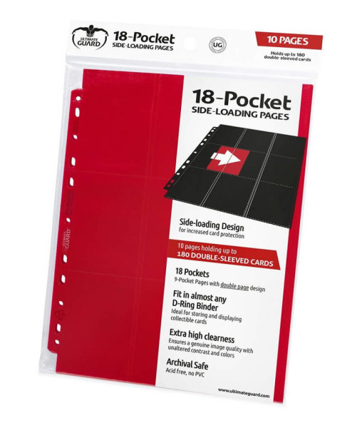 Ultimate Guard 18-Pocket Pages Side-Loading Rot Red (10)