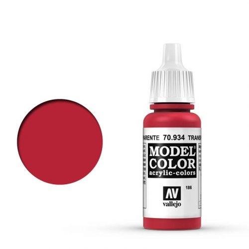 Vallejo Model Color 186 Transparent Rot (Transparent Red) (70.934) 17ml