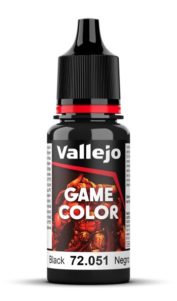 Vallejo 72.051 Black 18 ml - Game Color