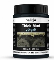 Vallejo 26.812 Acrylic Thick Mud - Black Tick Mud 200ml