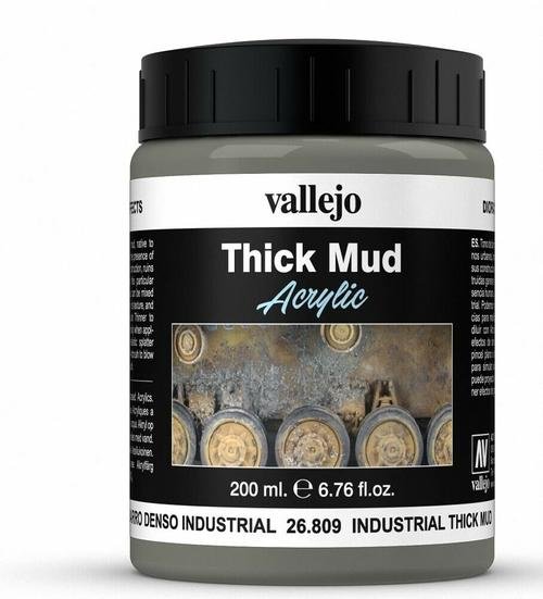 Vallejo 26.809 Acrylic Thick Mud - Industrial Thick Mud 200 ml