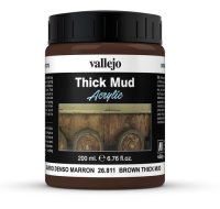 Vallejo 26.811 Acrylic Thick Mud - Brown Thick Mud 200 ml