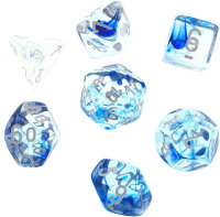 Würfel 7-Die Set Nebula Dark Blue/white Polyhedral