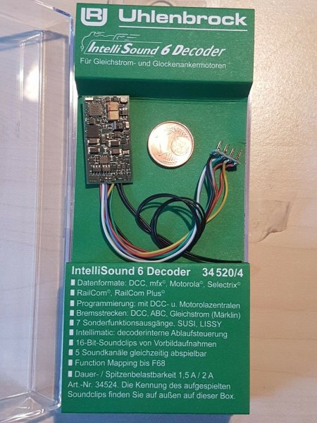 Uhlenbrock 34520 IntelliSound 6 Lokdecoder H0 8-pol....
