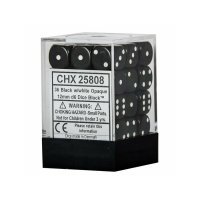 Chessex W&uuml;rfelbox Black/white Opaque 12mm d6 Dice...