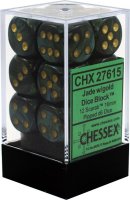 Chessex Jade/gold Scarab 16mm d6 Dice Block (12 Dice)