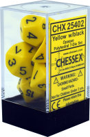 Chessex W&uuml;rfelbox  Opaque Yellow/black Polyhedral...