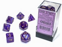 Chessex Borealis Royal Purple/gold Polyhedral 7-Die Set