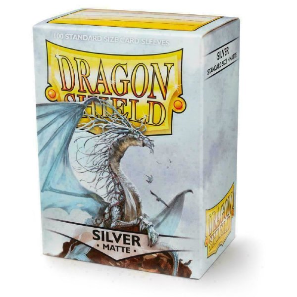Dragon Shield: Matte Silber Silver 63x88mm (100) Standard Sleeves Kartenhüllen