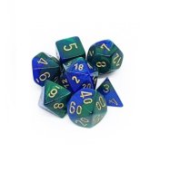 Chessex Gemini Polyhedral 7-Die Set - Blue-Green w/gold