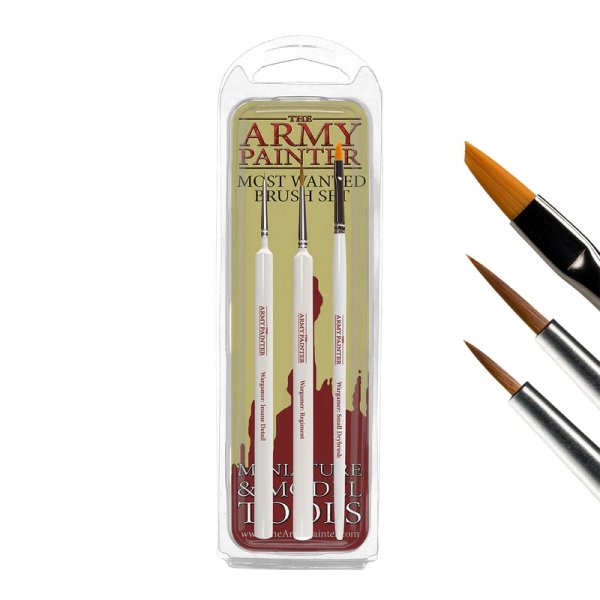 The Army Painter TL5043 Most Wanted Pinsel Brush Set (Insande Detail, Regiment, Small Dry)