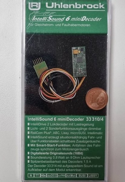 Uhlenbrock 33310 IntelliSound 6 Minidecoder 6-polig...