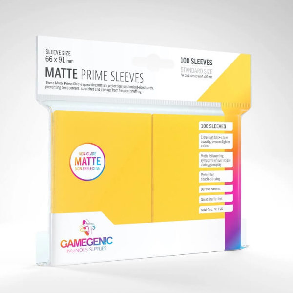 Gamegenic - Matte Prime Sleeves 66 x 91 mm Yellow Gelb (100 Sleeves)
