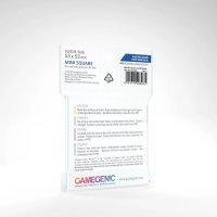 Gamegenic - Matte Mini Square-Sized Sleeves 53 x 53 mm - Clear (50 Sleeves)