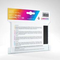 Gamegenic - MATTE Prime Double Sleeving Pack 66 x 91 mm Clear/Black (2x100 Sleeves)