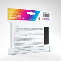 Gamegenic - Prime Double Sleeving Pack 66 x 91 mm Clear/Black (2x100 Sleeves)