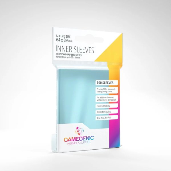 Gamegenic - Inner Sleeves Standard Card 64 x 89 mm - Clear (100 Stk)