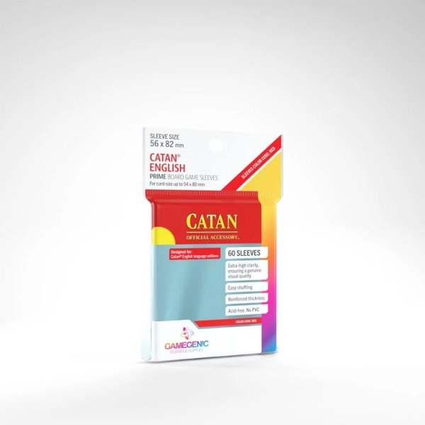 Gamegenic - Prime Catan-Sized Sleeves 56 x 82 mm - Clear...