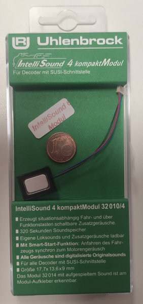 Uhlenbrock 32010 IntelliSound 6 kompaktModul +Lautsprecher +Sound gro&szlig;em SUSI Stecker