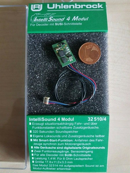 Uhlenbrock 32510 Soundmodul4 mit gro&szlig;em SUSI Stecker +Wunschsound
