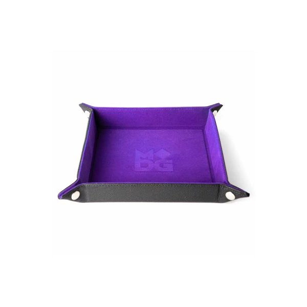 Velvet Dice Tray With Leather Backing: Purple 10"x10"