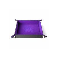 Fold Up Velvet Dice Tray w/ PU Leather Backing: Purple