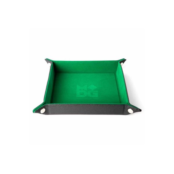 Velvet Dice Tray With Leather Backing: Green 10"x10"