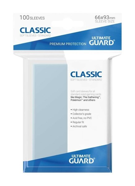 Ultimate Guard - Classic Soft Sleeves Standard Transparent (Clear) 100 H&uuml;llen