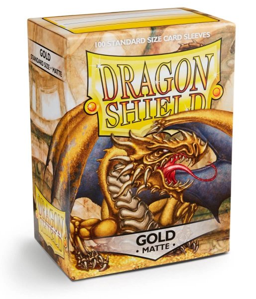 Dragon Shield: Matte Gold 63x88mm (100) Standard Sleeves Kartenhüllen