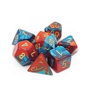 Chessex Red-Teal with Gold (Set aus 7-Würfeln) [Gemini]