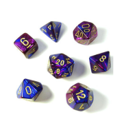 Chessex Blue-Purple w-gold 7-W&uuml;rfelset (Gemini)