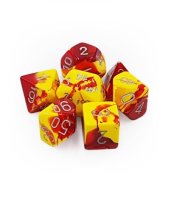 Chessex Red Yellow with Silver 7-Würfelset (Gemini)