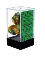 Chessex Gold-Green w-white 7-W&uuml;rfelset (Gemini)