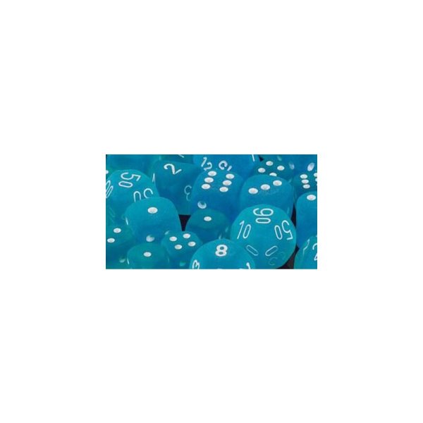 Chessex Chessex Frosted 7-Die Set - Carribean Blue w/white