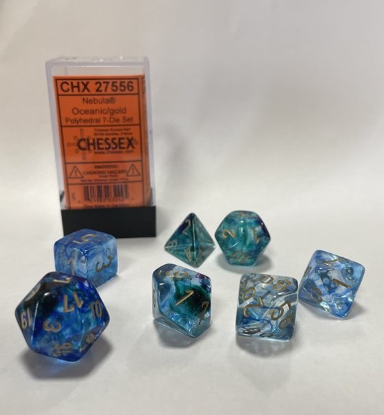 Chessex 7 Die Sets - Nebula TM Oceanic/gold Luminary 7-Die Set
