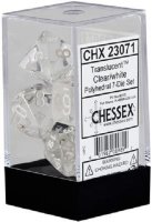 Chessex Translucent Polyhedral 7-Die Set - Clear/white