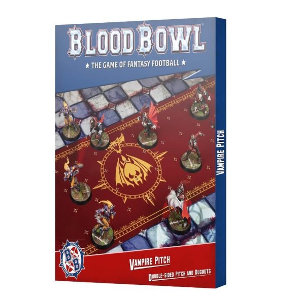Blood Bowl Vampire-Team – Beidseitig bedrucktes Spielfeld und Reservebänke