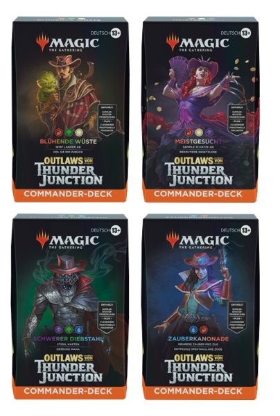 Magic the Gathering - Outlaws von Thunder Junction Commander-Decks Display (4) (DE)