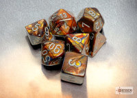 Chessex Lustrous 7-Dice Set - Gold w/silver