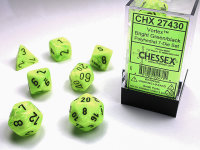 Chessex 7-Die Set: Vortex Bright Green/Black